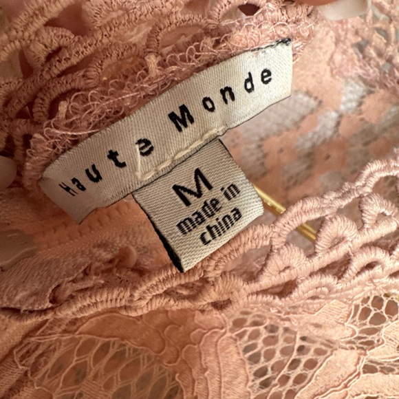 Haute Monde Lace Blouse Blush Pink - Picture 6 of 9